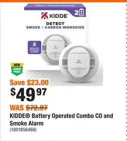 Home Depot KIDDE Battery Operated Combo CO and Smoke Alarm offer