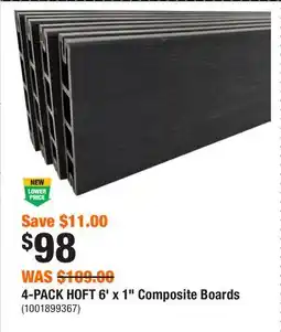 Home Depot 4-PACK HOFT 6' x 1 Composite Boards offer