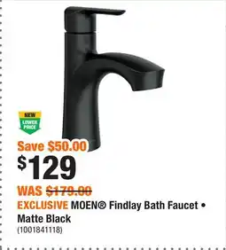 Home Depot EXCLUSIVE MOEN Findlay Bath Faucet • Matte Black offer