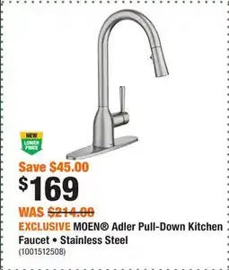 Home Depot EXCLUSIVE MOEN Adler Pull-Down Kitchen Faucet • Stainless Steel offer