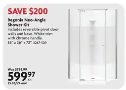 Home Hardware Begonia Neo-Angle Shower Kit offer