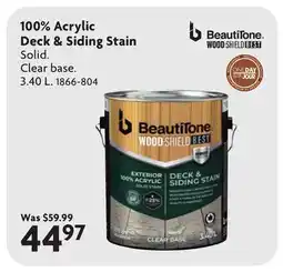 Home Hardware 100% Acrylic Deck & Siding Stain offer