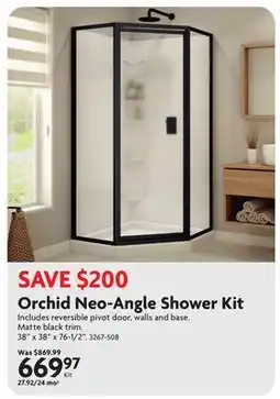 Home Hardware Orchid Neo-Angle Shower Kit offer