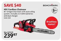 Home Hardware 40V Cordless Chainsaw offer