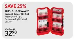 Home Hardware 40 Pc. SHOCKWAVE Impact Driver Bit Set offer
