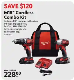 Home Hardware M18 Cordless Combo Kit offer