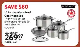 Home Hardware 10 Pc. Stainless Steel Cookware Set offer
