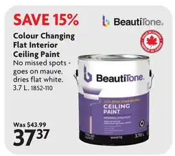 Home Hardware Colour Changing Flat Interior Ceiling Paint offer
