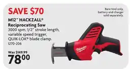 Home Hardware M12 HACKZALL Reciprocating Saw offer