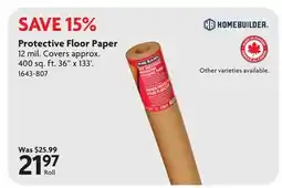 Home Hardware Protective Floor Paper offer
