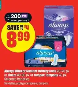 Chalo FreshCo Always Ultra or Radiant Infinity Pads offer