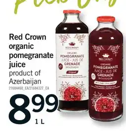 Fortinos RED CROWN ORGANIC POMEGRANATE JUICE offer