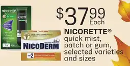 Fortinos NICORETTE QUICK MIST, PATCH OR GUM offer