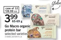 Fortinos GO MACRO ORGANIC PROTEIN BAR offer