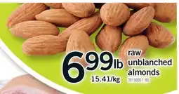 Fortinos RAW UNBLANCHED ALMONDS offer