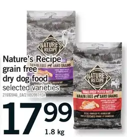 Fortinos NATURE'S RECIPE GRAIN FREE DRY DOG FOOD offer