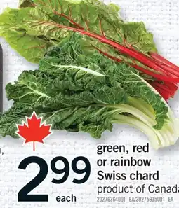 Fortinos GREEN, RED OR RAINBOW SWISS CHARD offer