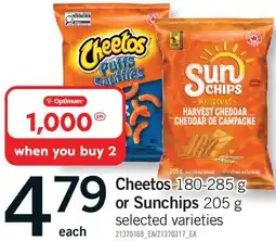 Fortinos CHEETOS, 180-285 G OR SUNCHIPS, 205 G offer