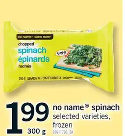 Fortinos NO NAME SPINACH offer