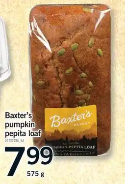 Fortinos BAXTER'S PUMPKIN PEPITA LOAF offer