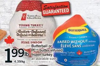 Fortinos Butterball or PC butter infused frozen turkey offer