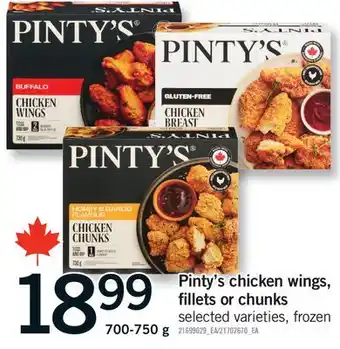 Fortinos PINTY'S CHICKEN WINGS, FILLETS OR CHUNKS offer