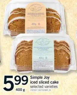 Fortinos SIMPLE JOY ICED SLICED CAKE offer