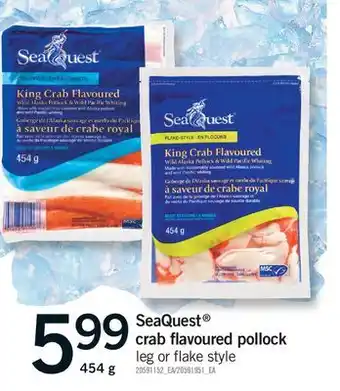 Fortinos SEAQUEST CRAB FLAVOURED POLLOCK offer