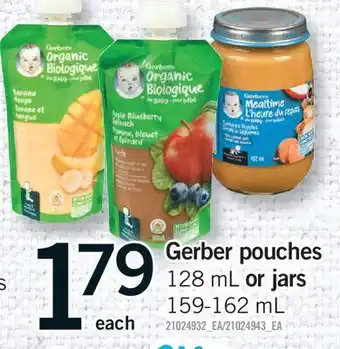 Fortinos GERBER POUCHES, 128 ML OR JARS offer