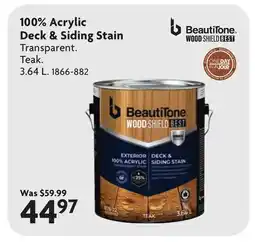 Home Hardware 100% Acrylic Deck & Siding Stain offer