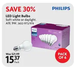 Home Hardware PHILIPS LED Light Bulbs offer