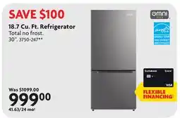 Home Hardware 18.7 Cu. Ft. Refrigerator offer