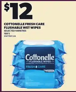 Loblaws COTTONELLE FRESH CARE FLUSHABLE WET WIPES, 168'S offer