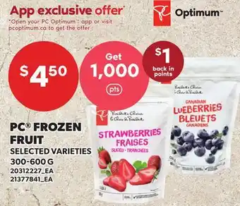 Loblaws PC FROZEN FRUIT offer