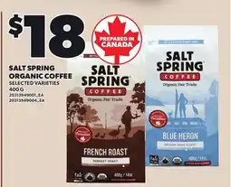 Loblaws SALT SPRING ORGANIC COFFEE offer