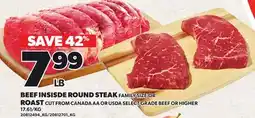 Loblaws BEEF INSISDE ROUND STEAK OR ROAST offer