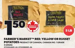 Loblaws FARMER'S MARKET RED, YELLOW OR RUSSET POTATOES, 5 LB BAG offer