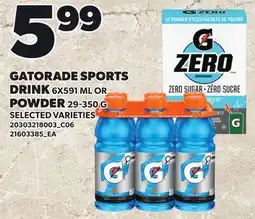 Loblaws GATORADE SPORTS DRINK, 6X591 ML OR POWDER offer