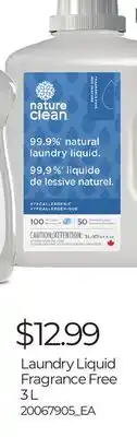 Loblaws NATURE CLEAN LAUNDRY LIQUID FRAGRANCE FREE offer
