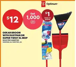 Loblaws OSKAR BROOM WITH DUSTPAN OR SUPER TWIST XL MOP offer