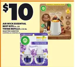 Loblaws AIR WICK ESSENTIAL MIST KITS EA. OR TWINS REFILLS, 2/20 ML offer