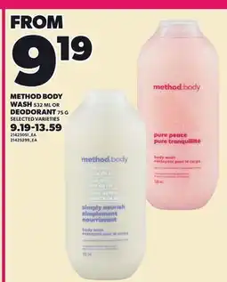 Loblaws METHOD BODY WASH, 532 ML OR DEODORANT, 75 G offer
