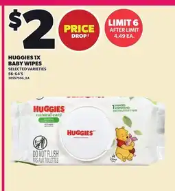 Loblaws HUGGIES 1X BABY WIPES, 56-64'S offer