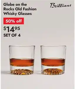 Linen Chest Globe on the Rocks Old Fashion Whisky Glasses offer