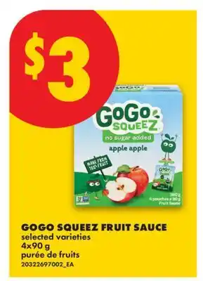 No Frills GOGO SQUEEZ FRUIT SAUCE offer