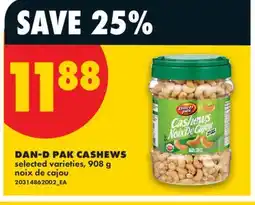 No Frills DAN-D PAK CASHEWS, 908 g noix de cajou offer