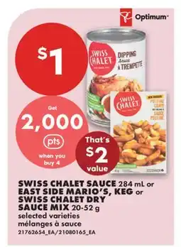 No Frills SWISS CHALET SAUCE, 284 mL or EAST SIDE MARY'S, KEG or SWISS CHALET DRY SAUCE MIX offer