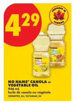 No Frills NO NAME CANOLA or VEGETABLE OIL offer