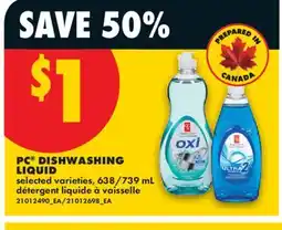 No Frills PC DISHWASHING LIQUID, 638/739 ML offer