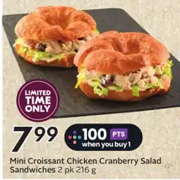 Sobeys Mini Croissant Chicken Cranberry Salad Sandwiches - Big Earn offer